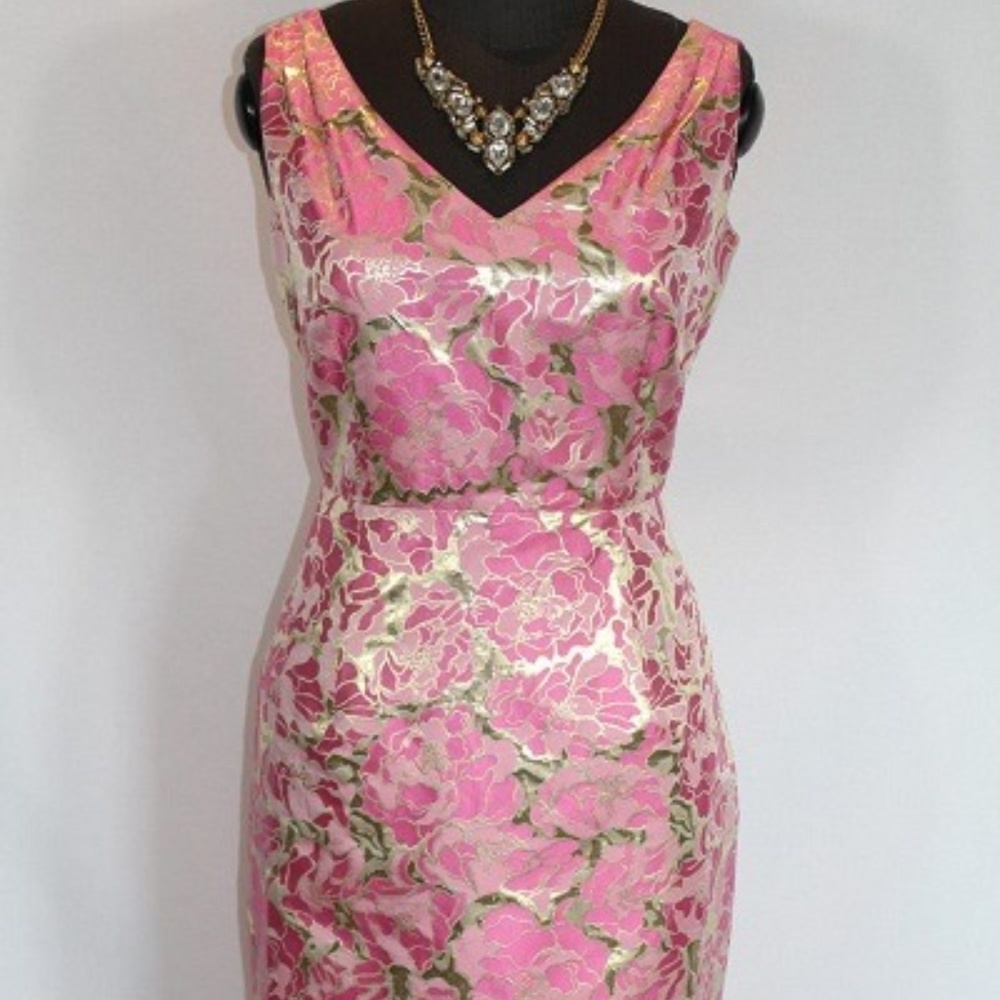 Lilly Pulitzer Pink and Gold Sheath Dress